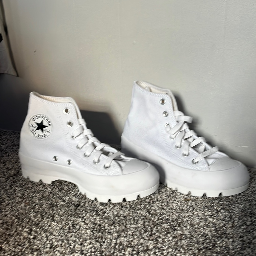 white lugged converse womens size 7.5